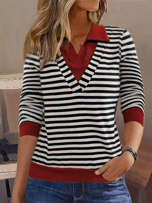 Relaxed Fit Striped Cotton Feel Sweatshirt 