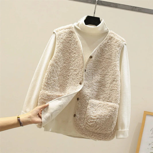 Sherpa Fleece Relaxed Fit Puffer Gilet 