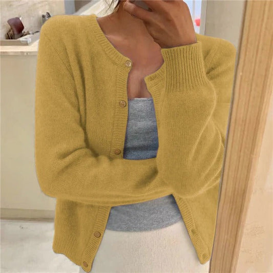 Wool Blend Relaxed Fit Knit Cardigan 