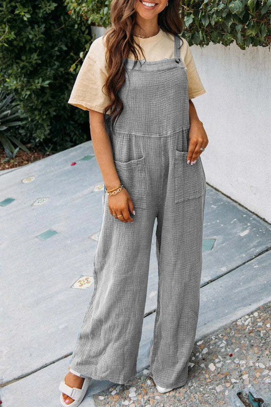Breathable Cotton Blend Relaxed Fit Jumpsuit 
