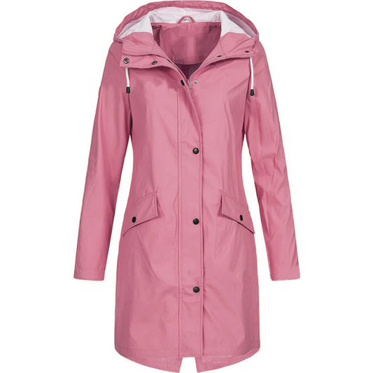 Water-Repellent Tailored Fit Hooded Raincoat 