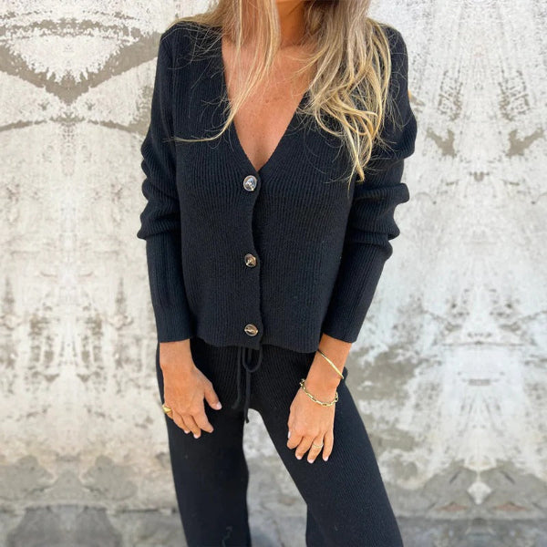 Knit Ribbed Relaxed Fit Loungewear Set 