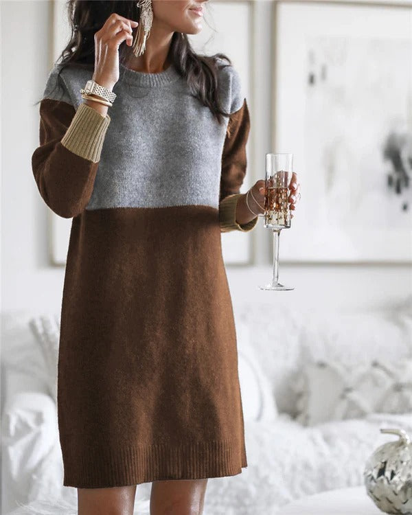 Wool Blend Relaxed Fit Knit Dress 