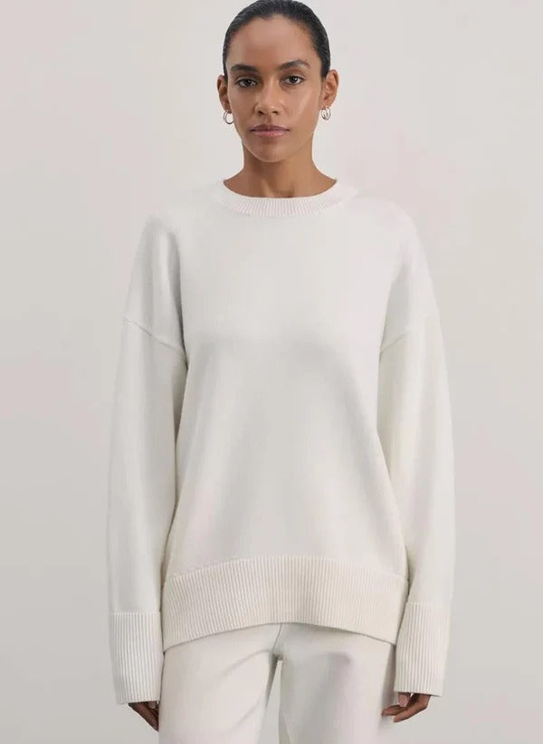 Women’s Pullover Sweater – Relaxed Fit – Soft Knit – High Neck – Long Sleeve Ribbed Trim