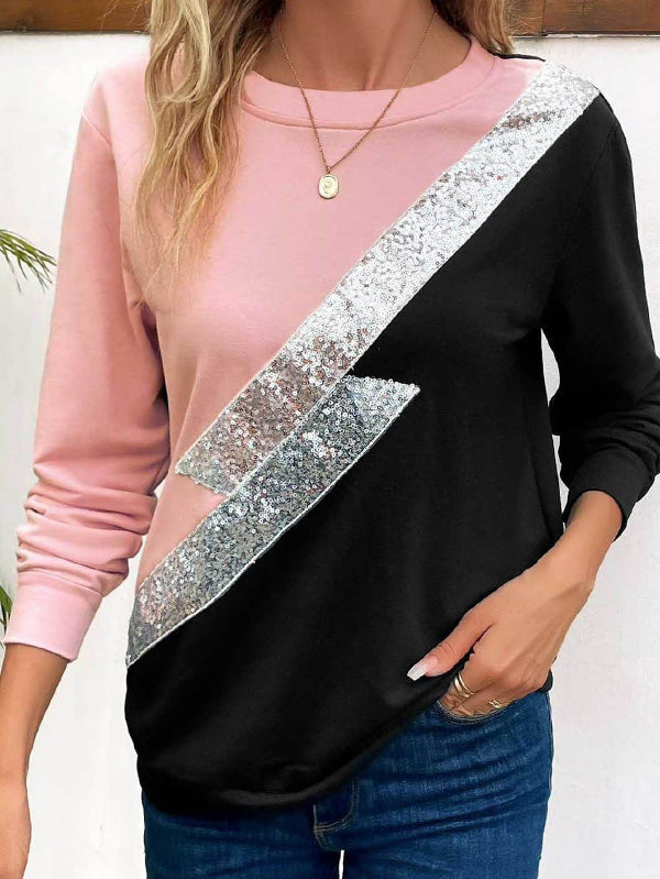 Relaxed Cotton Blend Striped Sweatshirt 