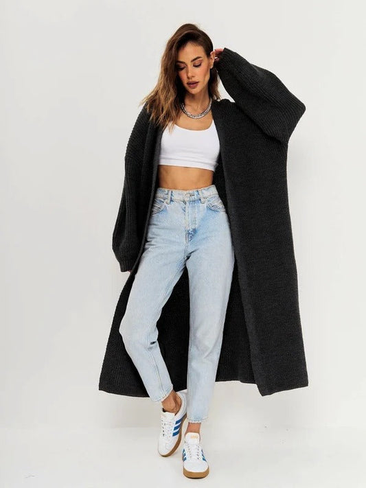 Oversized Wool Feel Knit Cardigan 