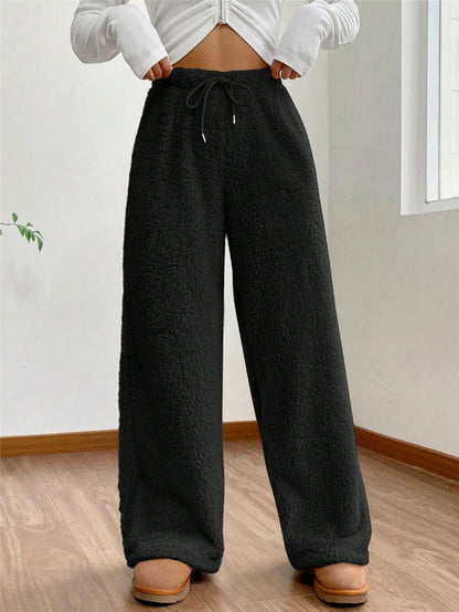Women’s Lounge Pants – Plush Fleece – Relaxed Fit – Drawstring Waist – Full Length