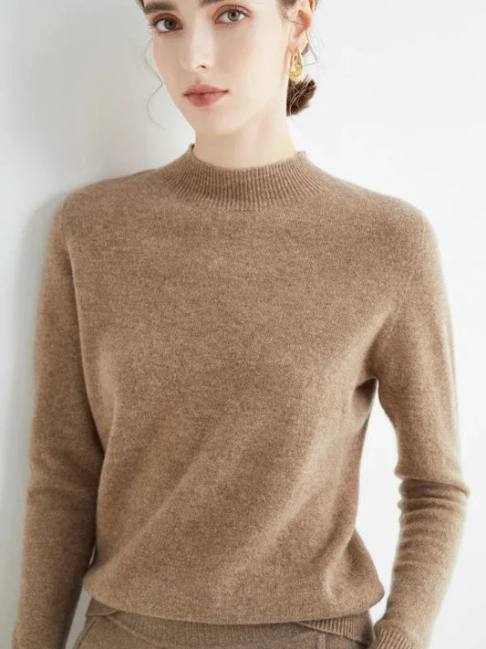 Wool Blend Ribbed Crew Neck Pullover Sweater 