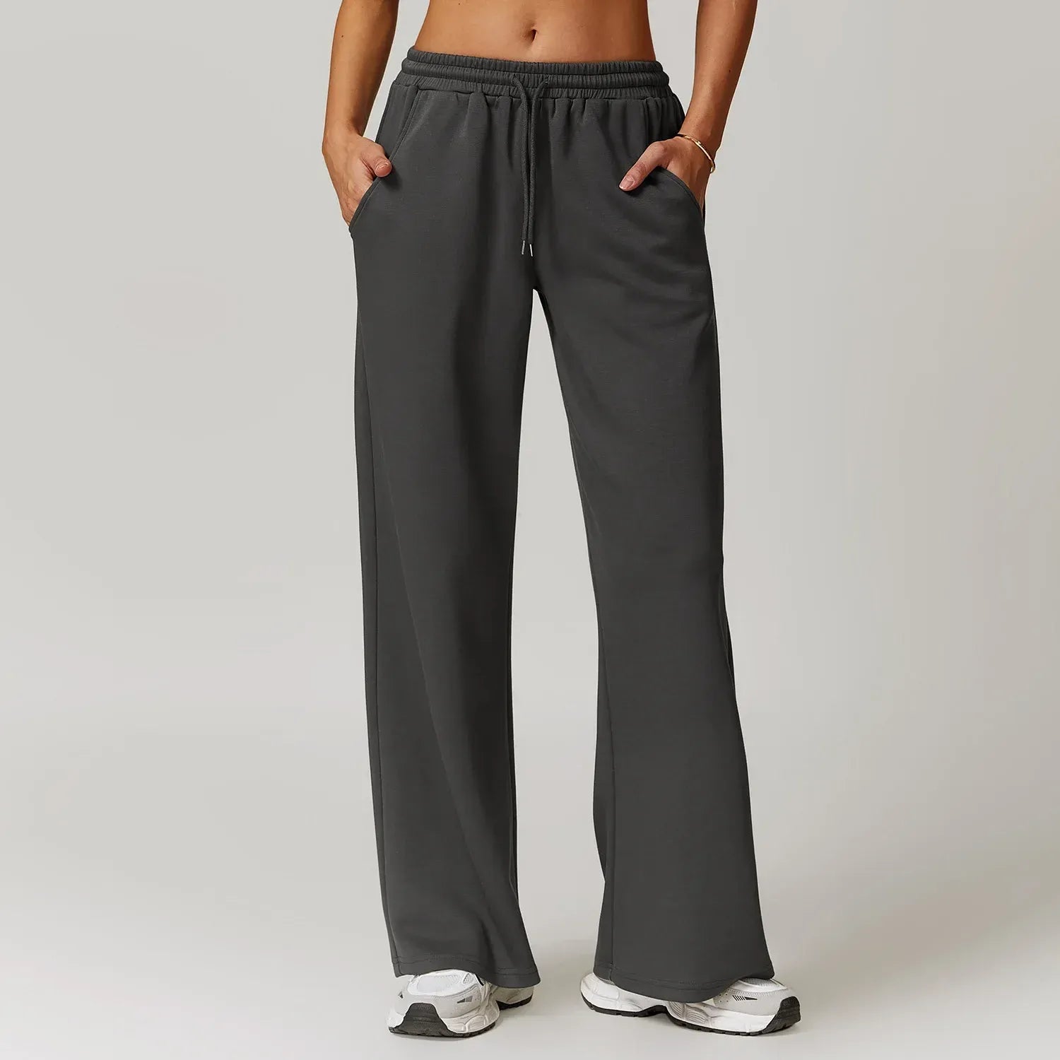 High Rise Wide Leg Cotton Lounge Pants 