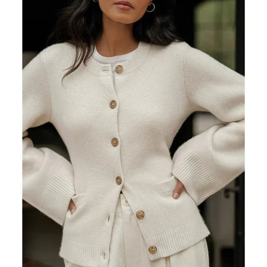 Relaxed Fit Bell Sleeve Knit Cardigan 