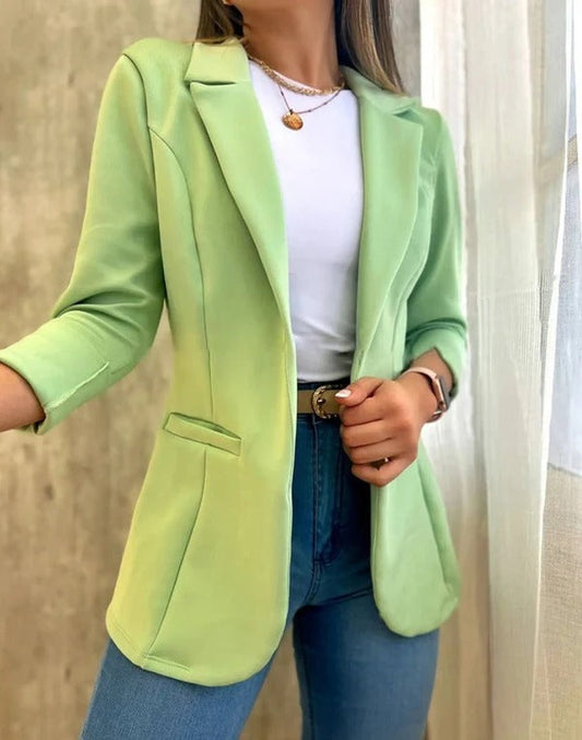 Tailored Fit Lapel 3/4 Sleeve Blazer 