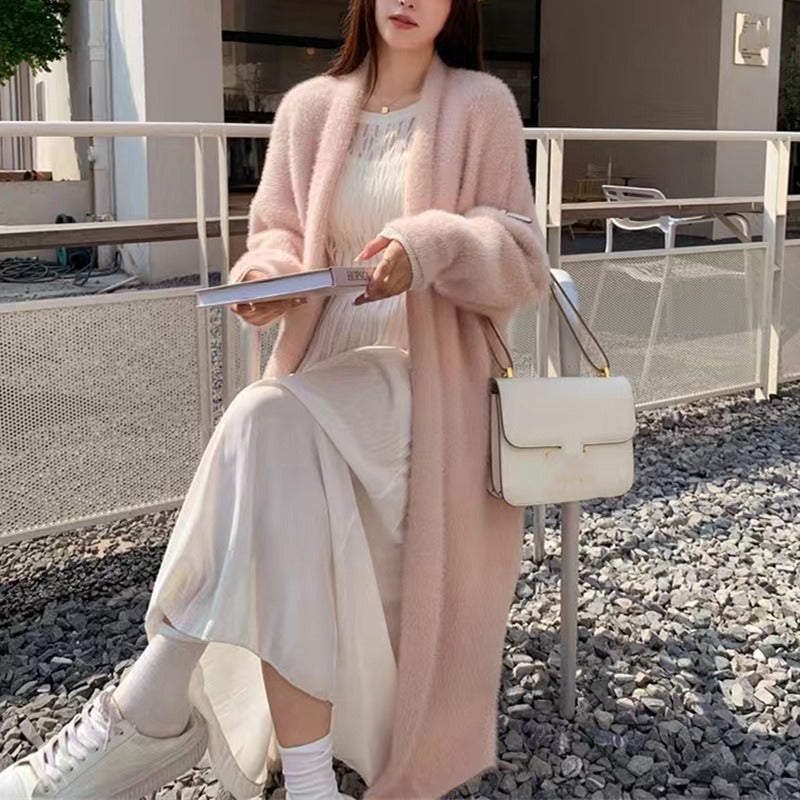 Soft Fleece Loose Fit Knitted Cardigan 
