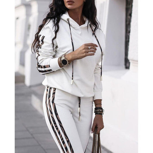 Breathable Cotton Blend Relaxed Two-Piece Sportswear Set 