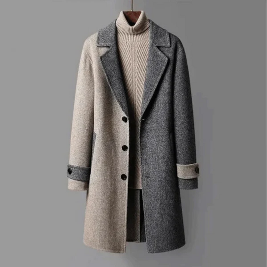 Wool Blend Tailored Fit Trench Coat 