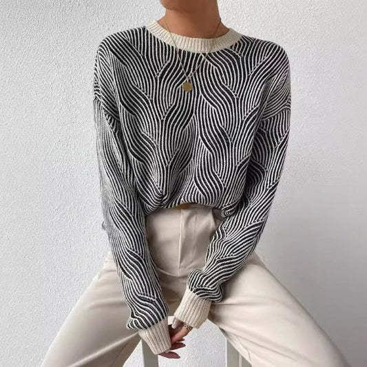 Wool Blend Relaxed Fit Knit Pullover 