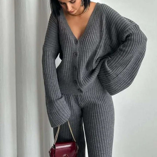 Knitted Ribbed Oversized Loungewear Set 