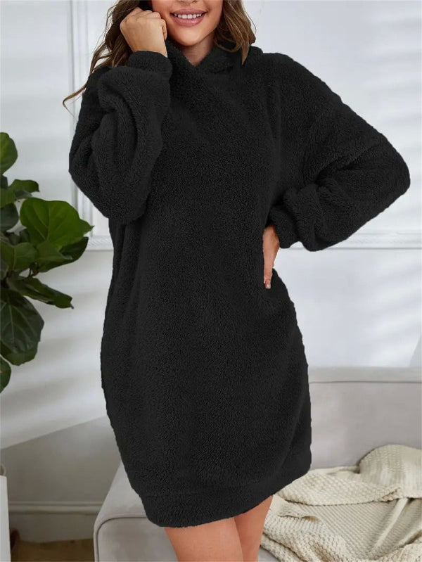 Fleece Oversized Fit Hoodie Dress 