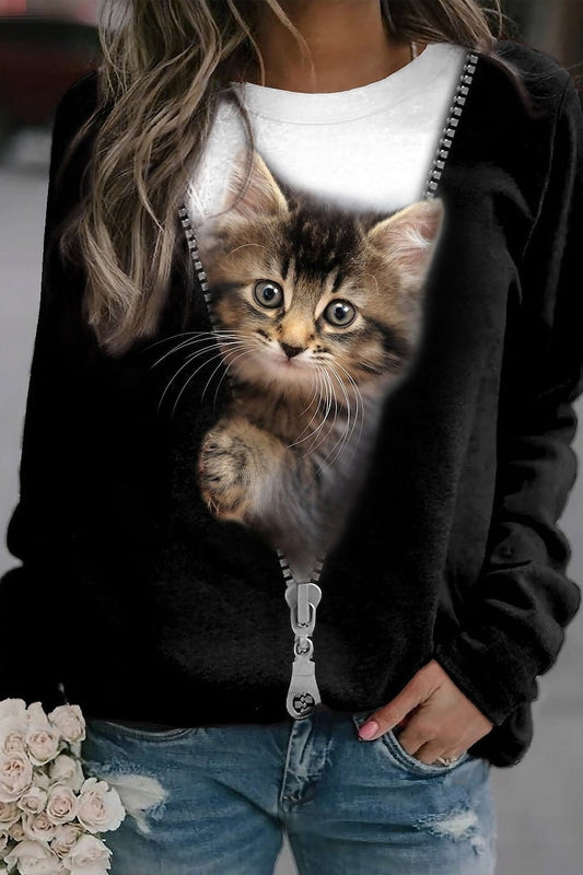 Relaxed Cotton Blend Graphic Sweatshirt 