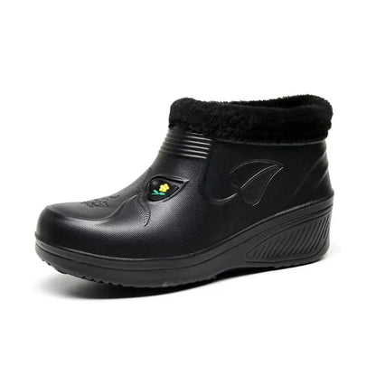 Women’s Snow Boots – Ankle Height – Waterproof Slip-On – Insulated Faux Fur Lining