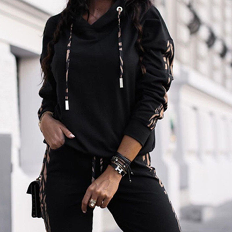 Breathable Cotton Blend Relaxed Two-Piece Sportswear Set 