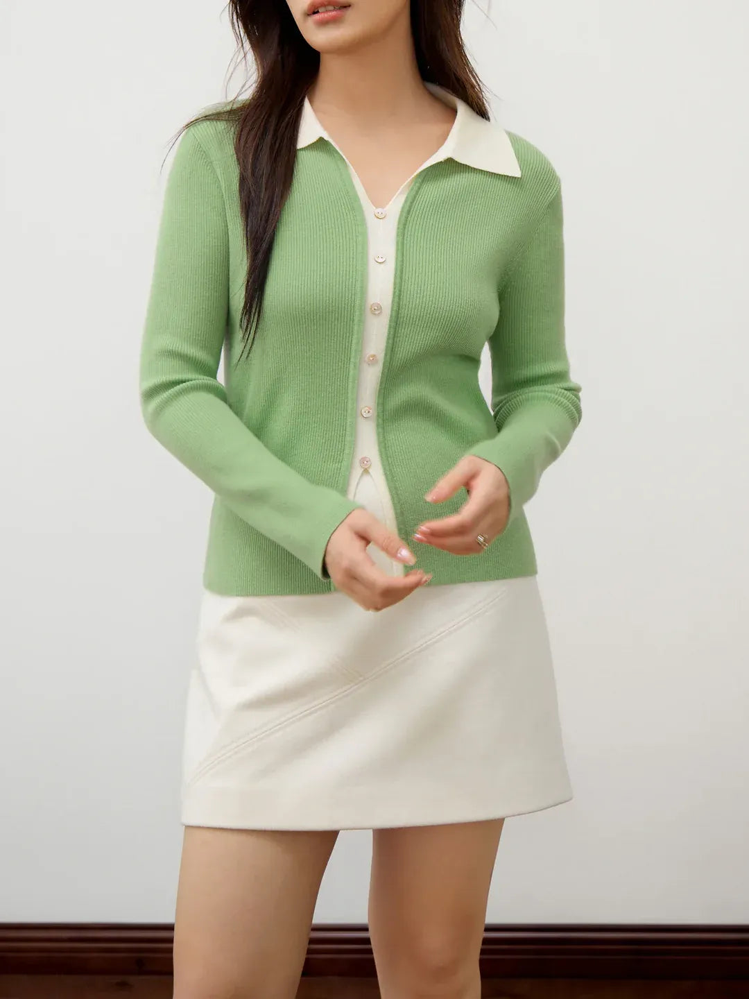 Ribbed Texture Knitted 2-in-1 Layered Top 