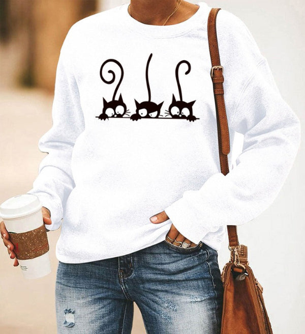 Oversized Cotton Blend Graphic Print Sweatshirt 