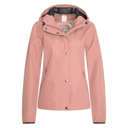 Rain hooded jacket for women with front pocket