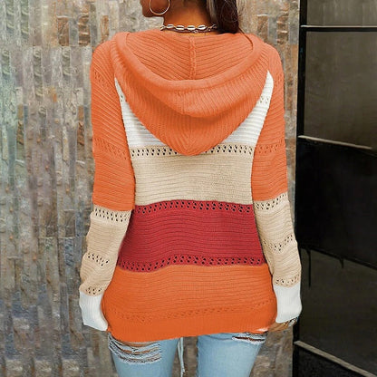Women's contrast bandage cardigan