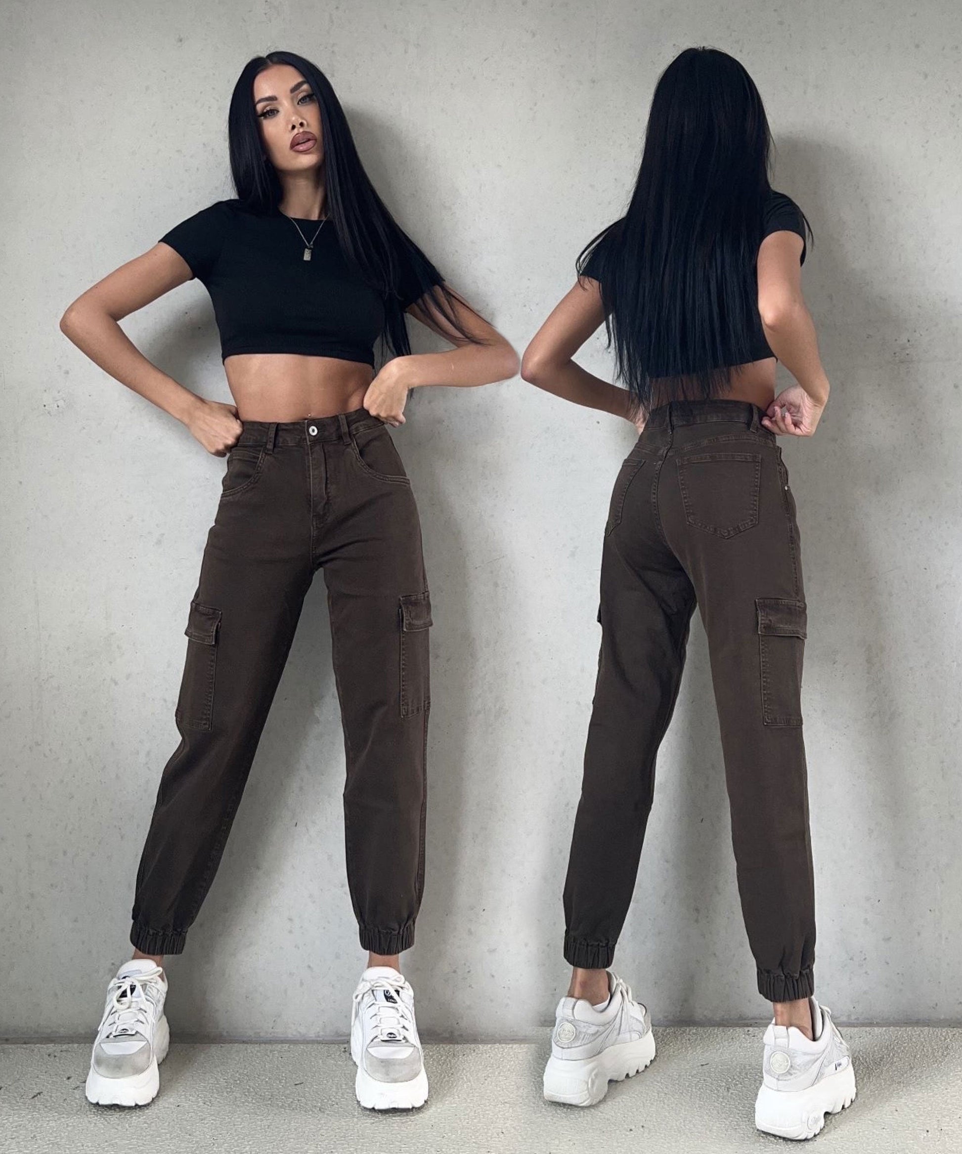 High Waist Side Pocket Jogger Pants