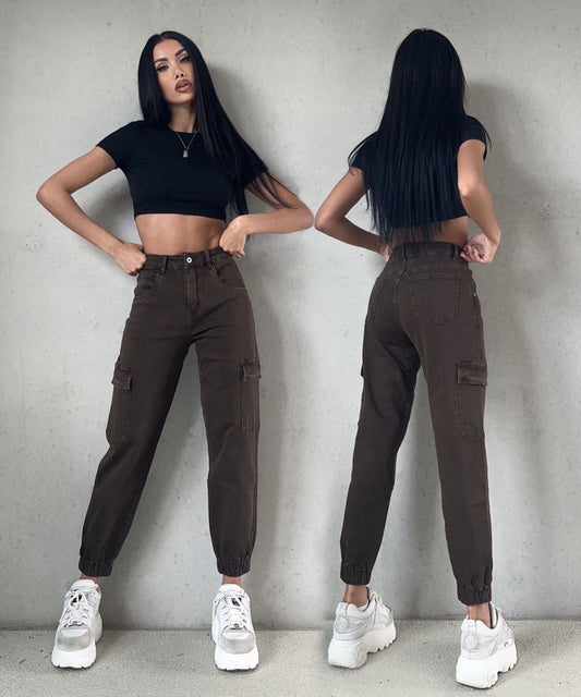 High Waist Side Pocket Jogger Pants