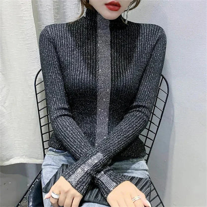 Women's loose fit turtleneck sweater