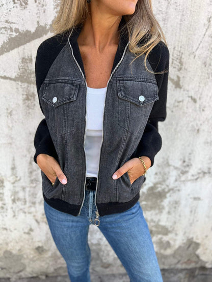 Women's vintage washed denim jacket