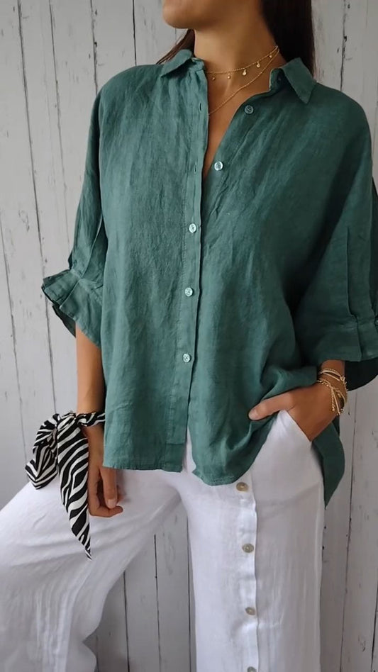 Breathable Relaxed Fit Button-Up Shirt