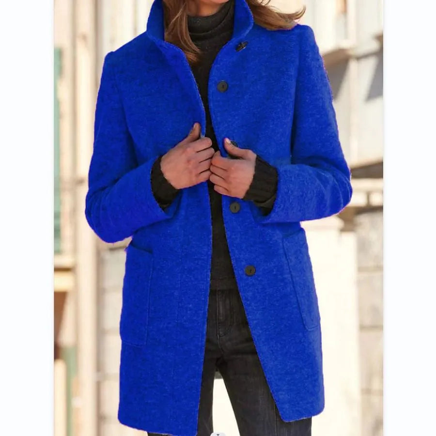 Women's elegant stand collar coat