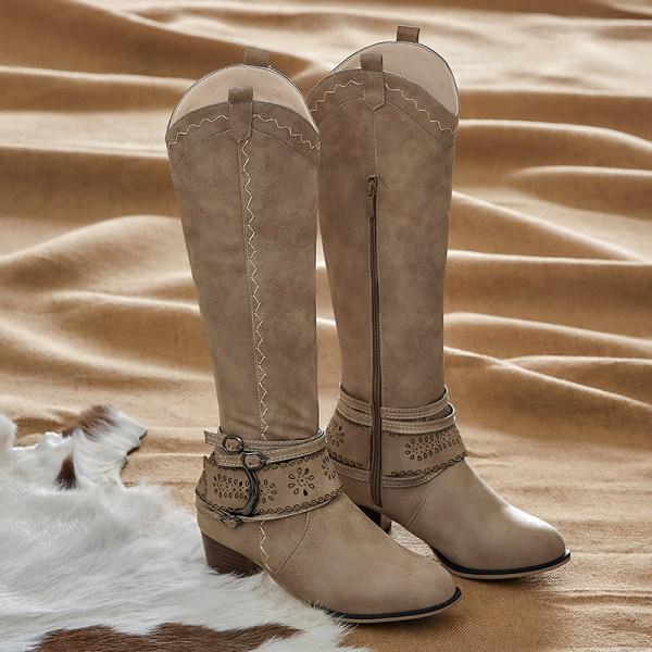 Women's vintage tall winter rider boots