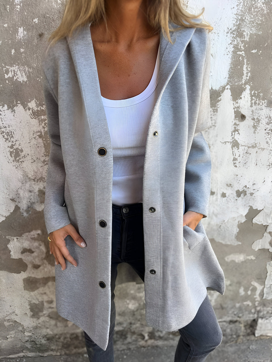 Women's hooded single-breasted casual autumn winter jacket