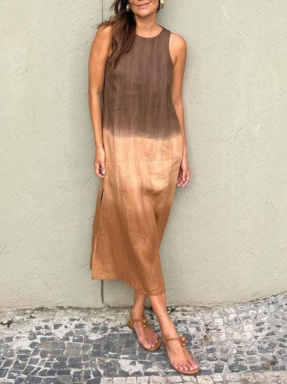 Women's Maxi Dress - Sleeveless Flowing Fit - Lightweight Casual Elegant
