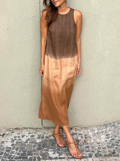 Women's Maxi Dress - Sleeveless Flowing Fit - Lightweight Casual Elegant