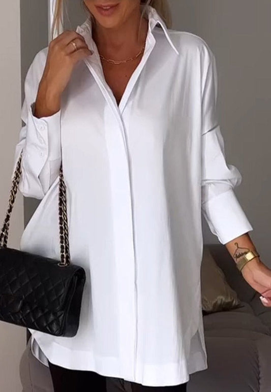Oversized Cotton Blend Loose Fit Shirt