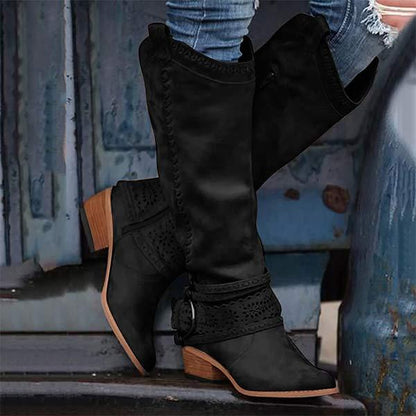 Women's vintage tall winter rider boots
