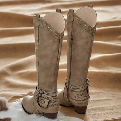 Women's vintage tall winter rider boots