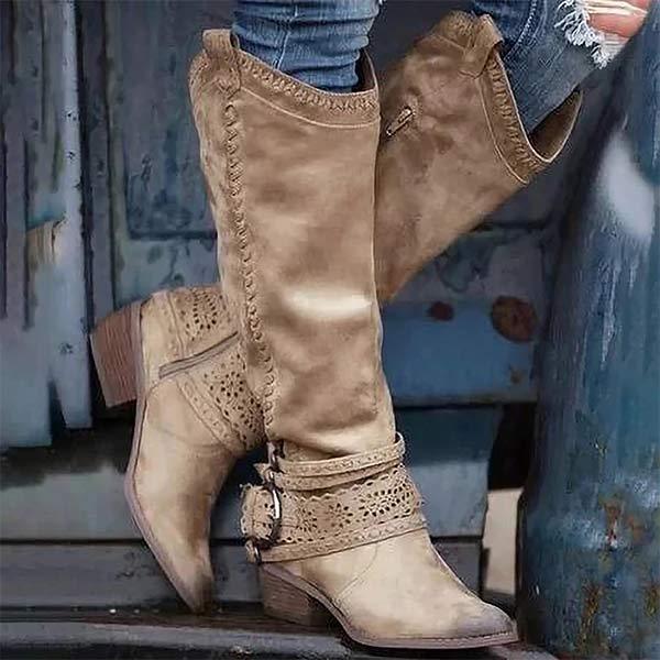 Women's vintage tall winter rider boots