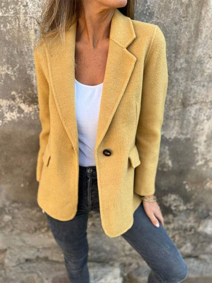 Women's one-button lapel windbreaker jacket