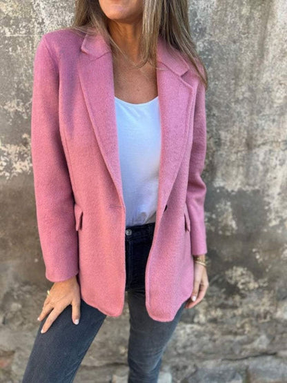 Women's one-button lapel windbreaker jacket