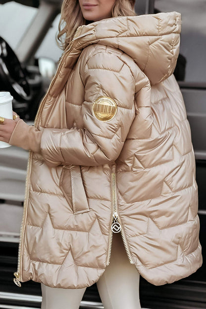 Elegant women's hooded jacket with zipper closure