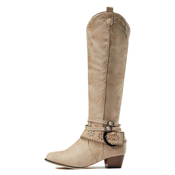 Women's vintage tall winter rider boots