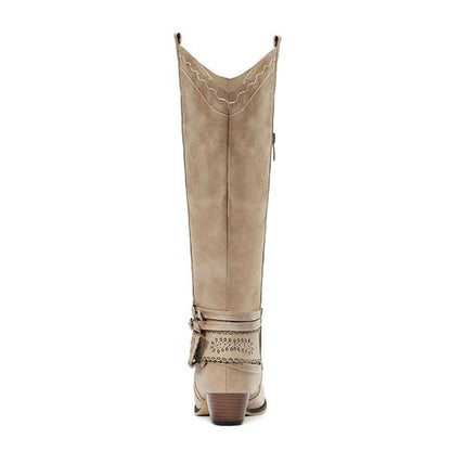 Women's vintage tall winter rider boots