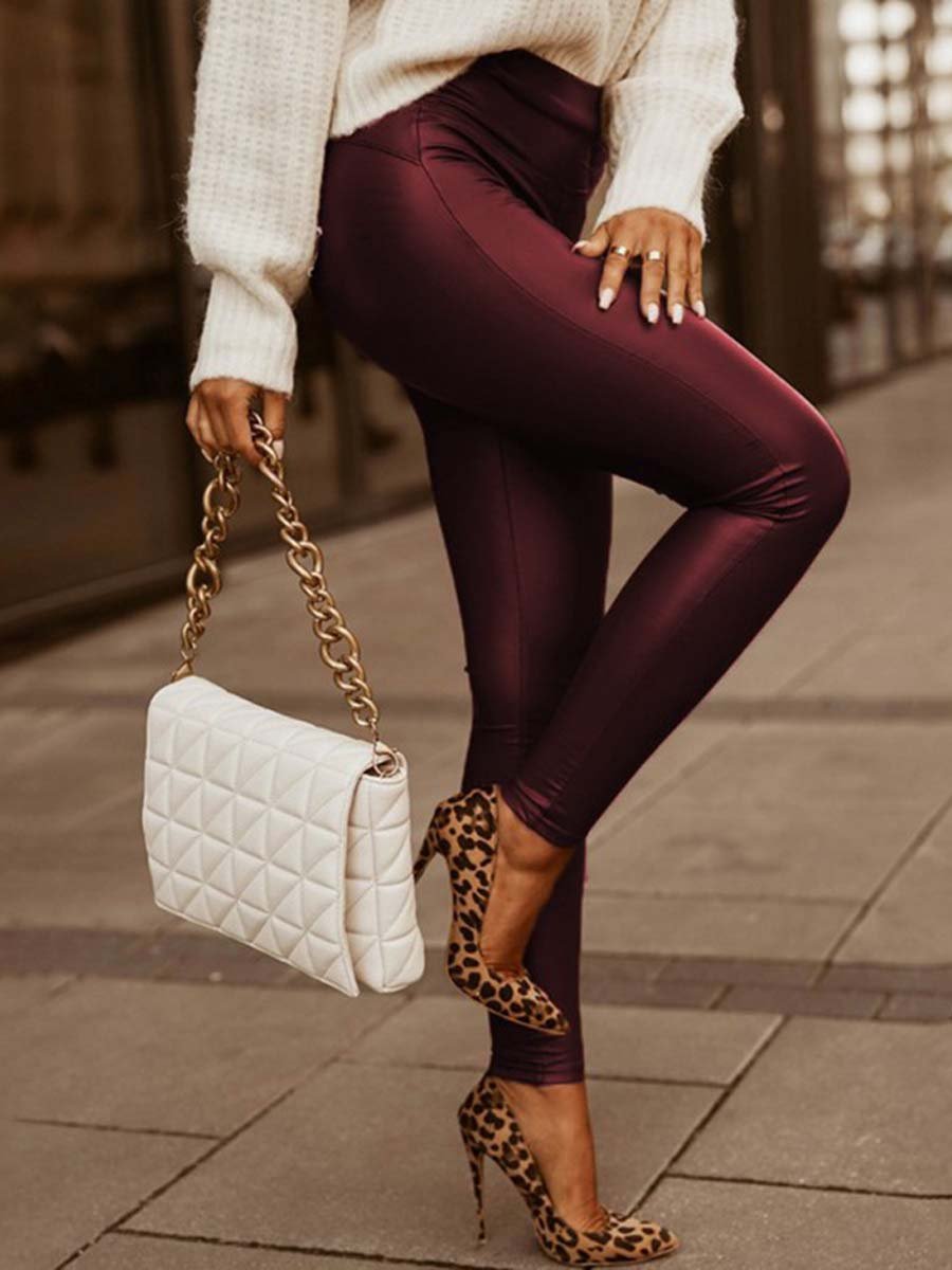 High waist slim fit pencil pants with high elasticity for women