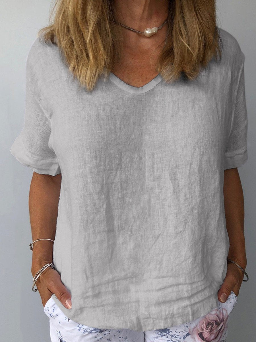 Breezy Relaxed Fit V-Neck Casual Top