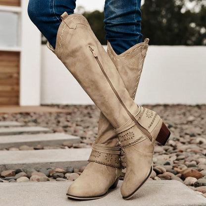 Women's vintage tall winter rider boots